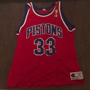 Vintage Champion Grant Hill Red Pistons Jersey